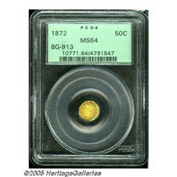 1872 50C Liberty Octagonal 50 Cents, BG-913, R.4,