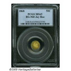 1868 50C Indian Octagonal 50 Cents, BG-960, R.6, 