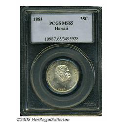 1883 25C Hawaii Quarter MS65 PCGS. A highly lustr