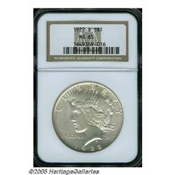 1922-S S$1 MS65 NGC. The 1922-S is a problem issu