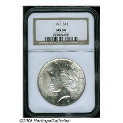 1923 S$1 MS66 NGC. Bright, highly lustrous surfac