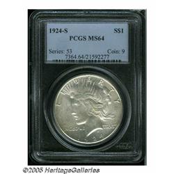 1924-S S$1 MS64 PCGS. A well struck example of th