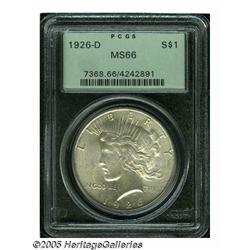 1926-D S$1 MS66 PCGS. This premium Gem is sharply