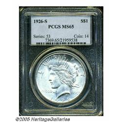 1926-S S$1 MS65 PCGS. Highly lustrous with brilli