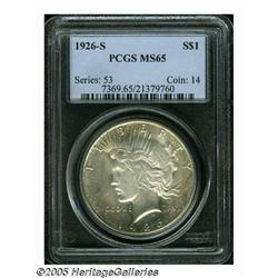 1926-S S$1 MS65 PCGS. Lustrous and well struck wi