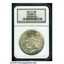 1927-D S$1 MS64 NGC. Original mottled russet and 