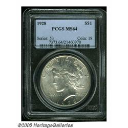 1928 S$1 MS64 PCGS. A fully struck and brilliant 