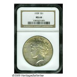 1928 S$1 MS64 NGC. The low mintage of only 360,64