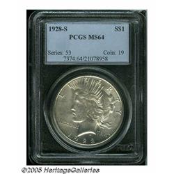 1928-S S$1 MS64 PCGS. VAM-4. The designer's monog