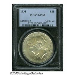 1935 S$1 MS66 PCGS. This outstanding premium Gem 