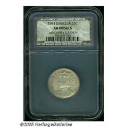 1893 25C Isabella Quarter AU Details, Improperly 