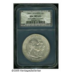 1900 S$1 Lafayette Dollar Unc Details, Improperly