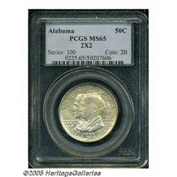 1921 50C Alabama 2x2 MS65 PCGS. Lustrous surfaces