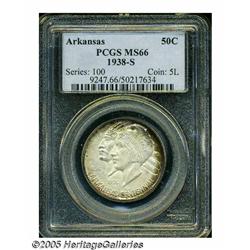 1938-S 50C Arkansas MS66 PCGS. Freckles of light 