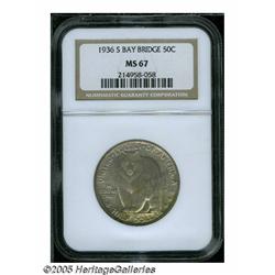 1936-S 50C Bay Bridge MS67 NGC. This Superb Gem p