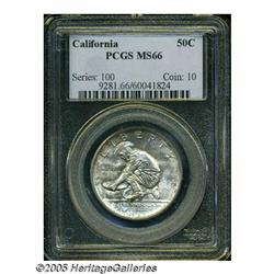 1925-S 50C California MS66 PCGS. Essentially bril