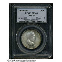 1936-D 50C Cincinnati MS66 PCGS. Speckled russet,