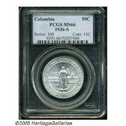 1936-S 50C Columbia MS66 PCGS. This is a brillian