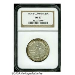 1936-S 50C Columbia MS67 NGC. The design features