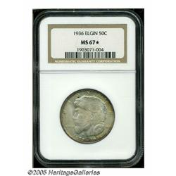 1936 50C Elgin MS67 S NGC. Like most Elgin Commem