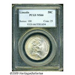 1918 50C Lincoln MS66 PCGS. Well struck and vibra