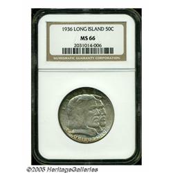 1936 50C Long Island MS66 NGC. A moderately toned