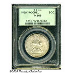 1938 50C New Rochelle MS65 PCGS. Well struck with