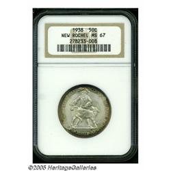 1938 50C New Rochelle MS67 NGC. Typically sharply