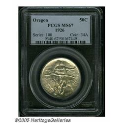 1926 50C Oregon MS67 PCGS. Fully struck and light