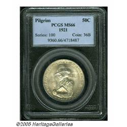 1921 50C Pilgrim MS66 PCGS. The devices are well 