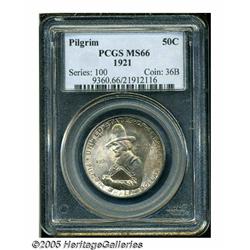 1921 50C Pilgrim MS66 PCGS. Fully lustrous surfac