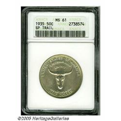 1935 50C Spanish Trail MS61 ANACS. Brilliant and 
