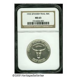 1935 50C Spanish Trail MS63 NGC. Well struck with