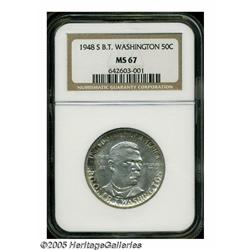 1948-S 50C Booker T. Washington MS67 NGC. Lustrou