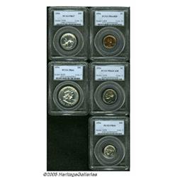 1954 1C Proof Set PR64 to PR67 PCGS. The set incl