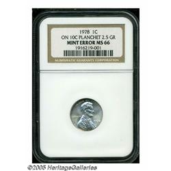 1978 1C Lincoln Cent--Struck on a 10C Planchet--M