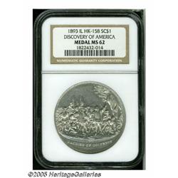 1893 Discovery of America Medal MS62 NGC. HK-158.