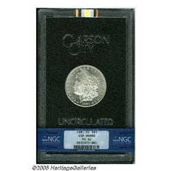 1881-CC S$1 MS62 NGC. A lustrous, lightly toned, 