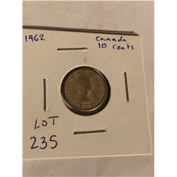 1962 Canada Silver 10 Cents Nice Early Coin