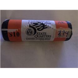 10 Dollar US Mint Roll Alaska D State Quarters