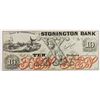Image 1 : 1850'S $10 STONINGTON BANK, CONNECTICUT
