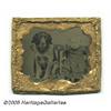 Image 1 : Early 1/6th Plate Ferrotype of a Boy and His Dog 