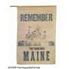 Image 1 : 1898 Remember the Maine Cloth Banner Commanded by