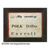 Image 1 : Unique 1844 Polk and Dallas Silk Flag Measures 11