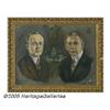 Image 1 : 1924-dated Jugate Oil Painting of Calvin Coolidge