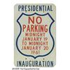 Image 1 : 1961 Presidential Inauguration Metal Parking Sign