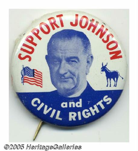 Civil Rights Buttons Key Lyndon Johnson