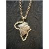 Image 1 : Lion Head Profile in the Map of Africa Pendant