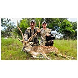 Combo Whitetail and Exotic hunt in Texas for two hunters.