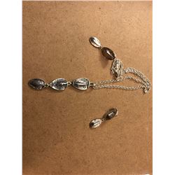 Patrick Mavros Jewelry- Silver Croc Hornback Necklace and Earrings